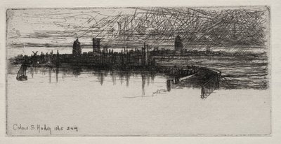 Kleiner Calais Pier, 1865, 3 Uhr morgens von Francis Seymour Haden