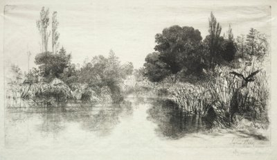 Shere Mill Pond Die größere Platte, 1860 von Francis Seymour Haden