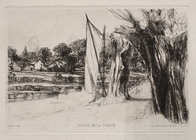 Thames Ditton - Mit einem Segel von Francis Seymour Haden