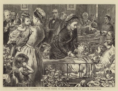 Hospital Sunday, Wiedereröffnung des Victoria-Krankenhauses für kranke Kinder, Chelsea, durch HRH Prinzessin Louise von Francis Wilfred Lawson