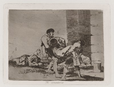Zum Friedhof (Al cementerio), Platte 56 aus Los desastres de la guerra (Die Schrecken des Krieges) von Francisco de Goya