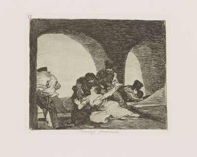 Bittere Anwesenheit, pl. 13 aus der Serie Los desastres de la guerra (Die Schrecken des Krieges) von Francisco de Goya