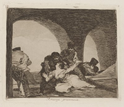 Bittere Anwesenheit, pl. 13 aus der Serie Die Schrecken des Krieges von Francisco de Goya