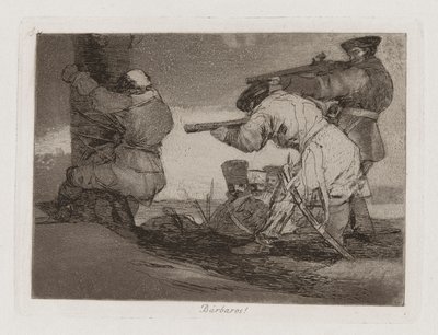 Barbaren!, Platte 38 aus Los desastres de la guerra (Die Schrecken des Krieges) von Francisco de Goya
