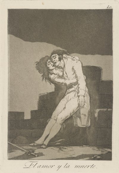 Die Liebe und der Tod, Platte 10 aus der Serie Los Caprichos von Francisco de Goya