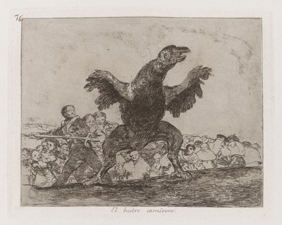 El buitre carnívoro (Der fleischfressende Geier), Tafel 76 aus Los desastres de la guerra (Die Schrecken des Krieges) von Francisco de Goya