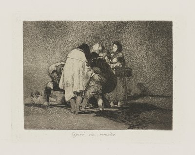 Es gab nichts zu tun und er starb, pl. 53 aus der Serie Die Schrecken des Krieges von Francisco de Goya