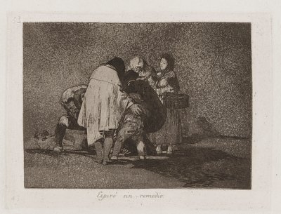 Es gab nichts zu tun und er starb, Platte 53 aus Los desastres de la guerra (Die Schrecken des Krieges) von Francisco de Goya