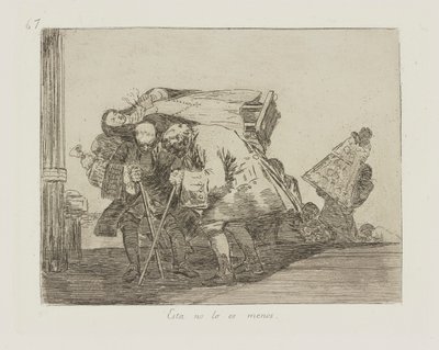 Esta no lo es menos. (Dies ist nicht weniger so), pl. 67 aus der Serie Los desastres de la guerra (Die Schrecken des Krieges) von Francisco de Goya