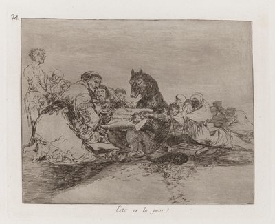 Esto es lo peor! (Das ist das Schlimmste!), Platte 74 aus Los desastres de la guerra (Die Schrecken des Krieges) von Francisco de Goya