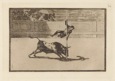 Leichtigkeit und Kühnheit von Juanito Apinani in [der Arena] in Madrid, Platte 20 aus La tauromaquia von Francisco de Goya
