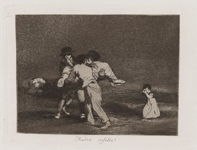 Unglückliche Mutter!, Platte 50 aus Los desastres de la guerra (Die Schrecken des Krieges) von Francisco de Goya