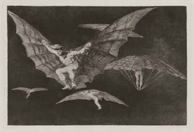 Modo de volar (Eine Art zu fliegen), auch bekannt als Donde hay ganas hay maña (Wo es einen Willen gibt, gibt es einen Weg) von Francisco de Goya