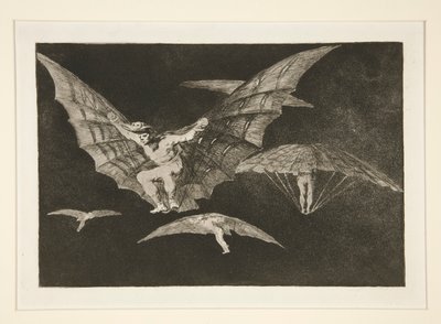 Eine Art zu fliegen, Platte 13 aus der Serie Los proverbios von Francisco de Goya