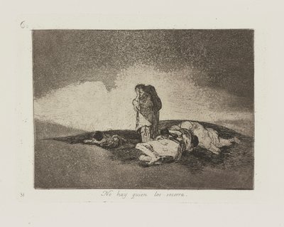 Es gibt niemanden, der ihnen hilft, pl. 60 aus der Serie Los desastres de la guerra von Francisco de Goya
