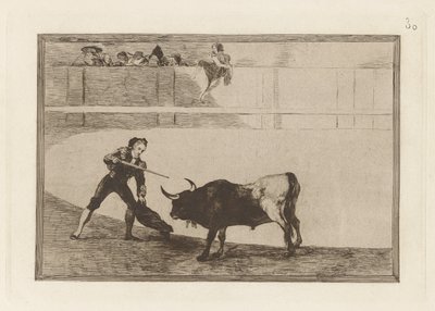 Pedro Romero tötet den stehenden Stier, Platte 30 aus La tauromaquia von Francisco de Goya