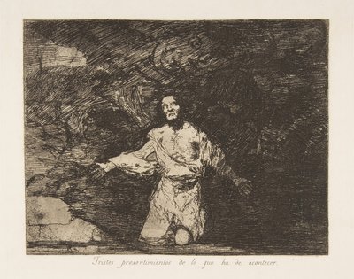 Platte 1 aus Die Schrecken des Krieges Los Desastres de la Guerra: Traurig ..., ca. 1815 veröffentlicht 1863 von Francisco de Goya