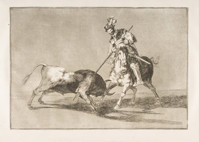 Tafel 11 aus der Tauromaquia: Der Cid Campeador spießt einen weiteren Stier auf von Francisco de Goya