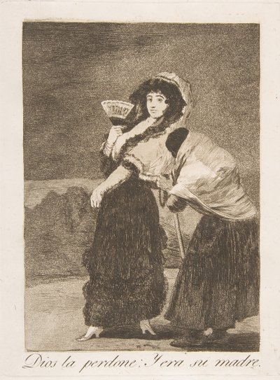 Tafel 16 aus Los Caprichos: Um Himmels willen: und es war ihre Mutter Dios la Perdone von Francisco de Goya