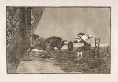 Platte 18 der Tauromaquia: Der Mut von Martincho in der Arena von Saragossa, 1816 von Francisco de Goya