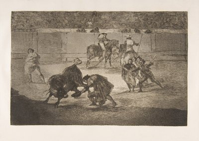Tafel 29 der Tauromaquia: Pepe Illo macht den Pass des Recorte von Francisco de Goya