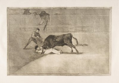 Der unglückliche Tod von Pepe Illo in der Arena von Madrid, 1816 von Francisco de Goya