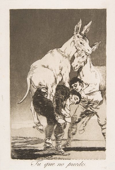 Platte 42 aus Los Caprichos: Du, der du nicht kannst, 1799 von Francisco de Goya