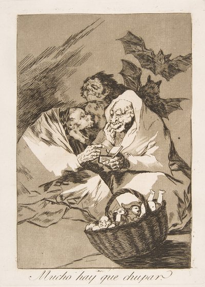 Tafel 45 aus Los Caprichos: Es gibt viel zu saugen, 1799 von Francisco de Goya