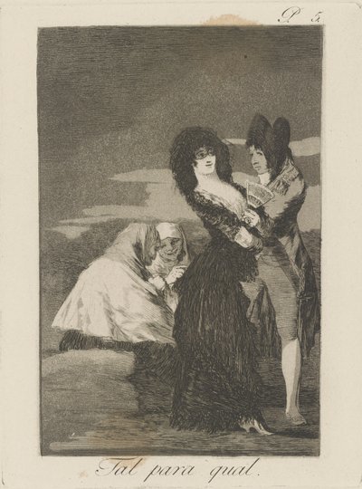 Tal para qual. (Two of a Kind.), pl. 5 from the series Los caprichos von Francisco de Goya