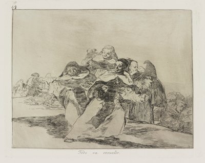 Todo va revuelto. (Alles ist durcheinander.), pl. 42 aus der Serie Los desastres de la guerra (Die Schrecken des Krieges) von Francisco de Goya