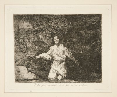 Tristes presentimientos de lo que ha de acontecer, pl. 1 aus Los desastres de la guerra von Francisco de Goya