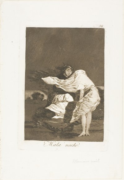 Eine schlechte Nacht, Platte 36 aus Los Caprichos von Francisco Jose de Goya y Lucientes