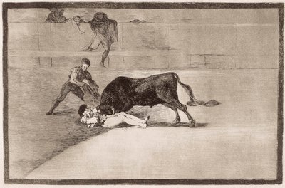 Stierkampf: der unglückliche Tod von Pepe Hillo von Francisco de Goya