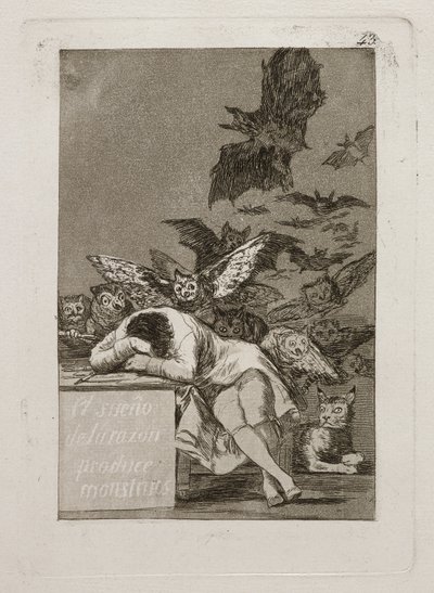 Der Traum der Vernunft erzeugt Ungeheuer von Francisco Jose de Goya y Lucientes