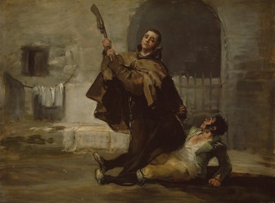Bruder Pedro schlägt El Maragato mit dem Gewehrkolben von Francisco Jose de Goya y Lucientes