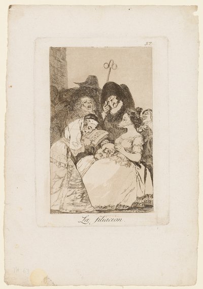 La Filiacion, Platte aus "Los Caprichos", 1799 von Francisco de Goya