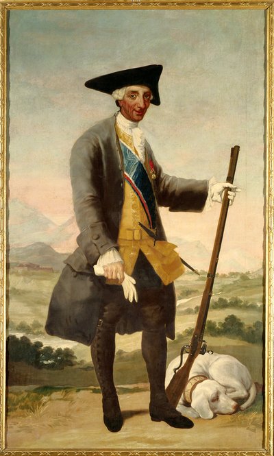 Ganzkörperporträt von Karl III. als Jäger von Francisco de Goya