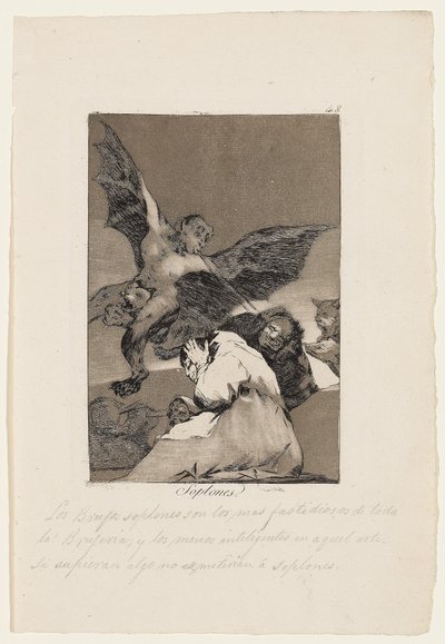Soplones, Platte aus "Los Caprichos", 1799 von Francisco de Goya