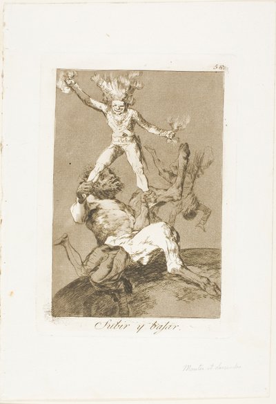 Aufsteigen und Fallen, Platte 56 aus Los Caprichos von Francisco Jose de Goya y Lucientes