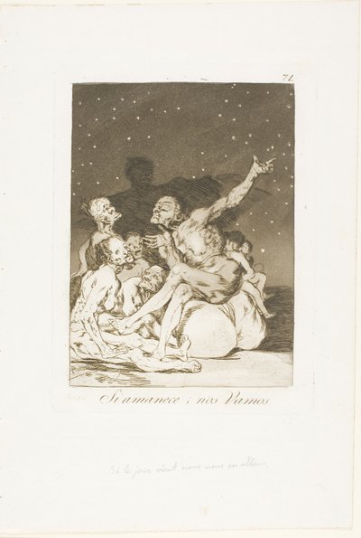 Wenn der Tag anbricht, werden wir losfahren, Platte 71 aus Los Caprichos von Francisco Jose de Goya y Lucientes