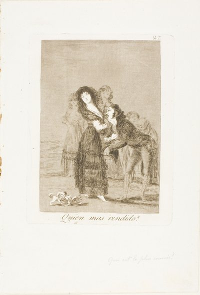 Wer von ihnen ist mehr überwältigt?, Platte 27 aus Los Caprichos von Francisco Jose de Goya y Lucientes