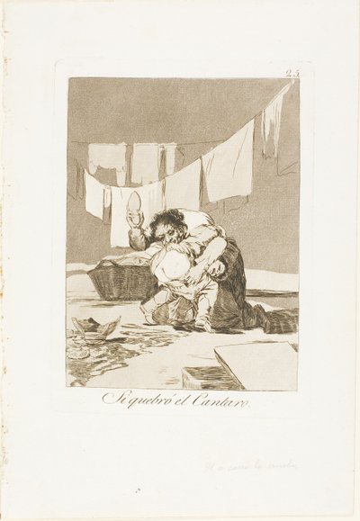 Ja, er hat den Topf zerbrochen, Platte 25 aus Los Caprichos von Francisco Jose de Goya y Lucientes