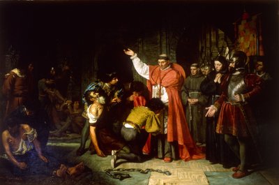 Kardinal Cisneros befreit die Gefangenen von Orán von Francisco Jover y Casanova