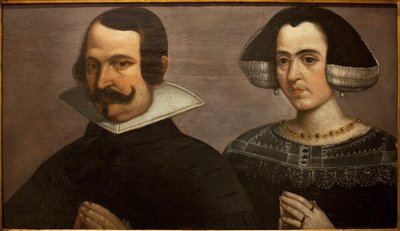 Porträt eines jungen betenden Paares von Francisco Pacheco