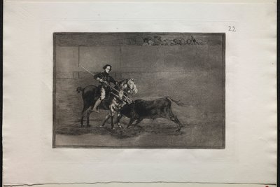 Stierkämpfe: Männlicher Mut der berühmten Pajuelera im Ring von Saragossa, 1876 von Francisco de Goya