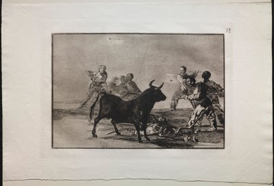 Stierkämpfe: Der Pöbel lähmt den Stier mit Lanzen, Sicheln, Banderillas und anderen Waffen, 1876 von Francisco de Goya