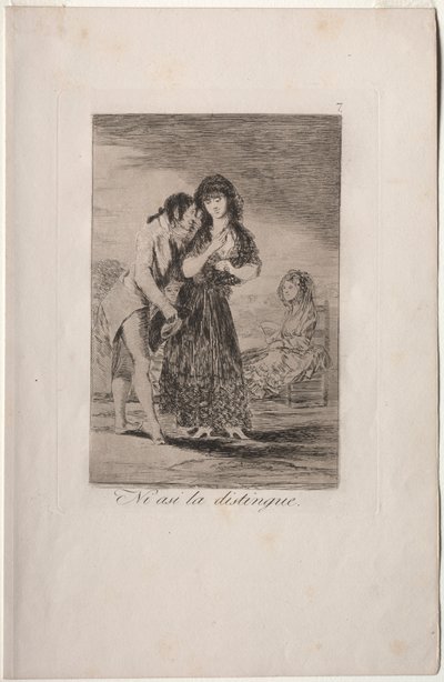 Caprichos: Und so kann er sie trotzdem nicht ausmachen von Francisco de Goya