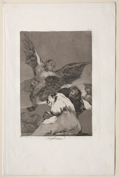 Caprichos: Geschichtenerzähler - Windstöße von Francisco de Goya