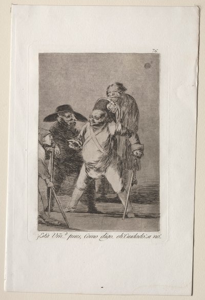 Caprichos: Verstehst du?...Nun, wie ich sage...eh! Pass auf! Sonst... von Francisco de Goya