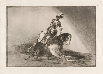 Karl V. spießt einen Stier in der Arena von Valladolid auf von Francisco de Goya